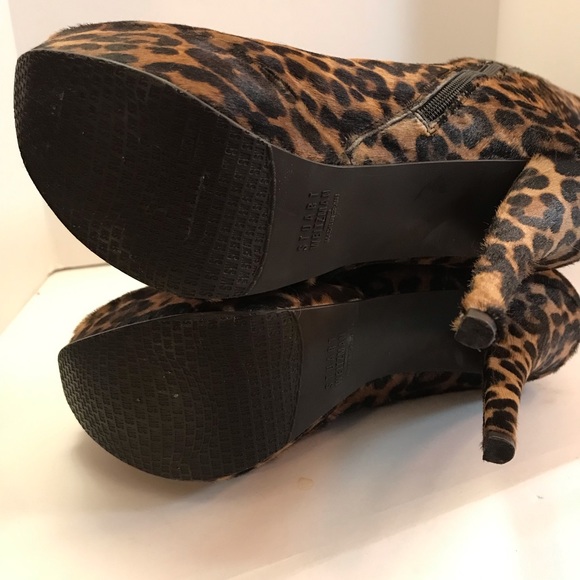 Stuart Weitzman 5” Stiletto Platform Boots Leopard - Picture 14 of 16